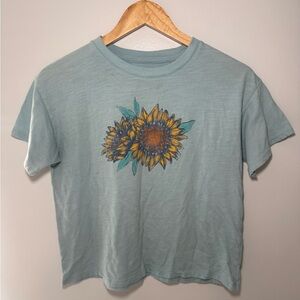 SO Blue Graphic Crop T-Shirt Short Sleeve